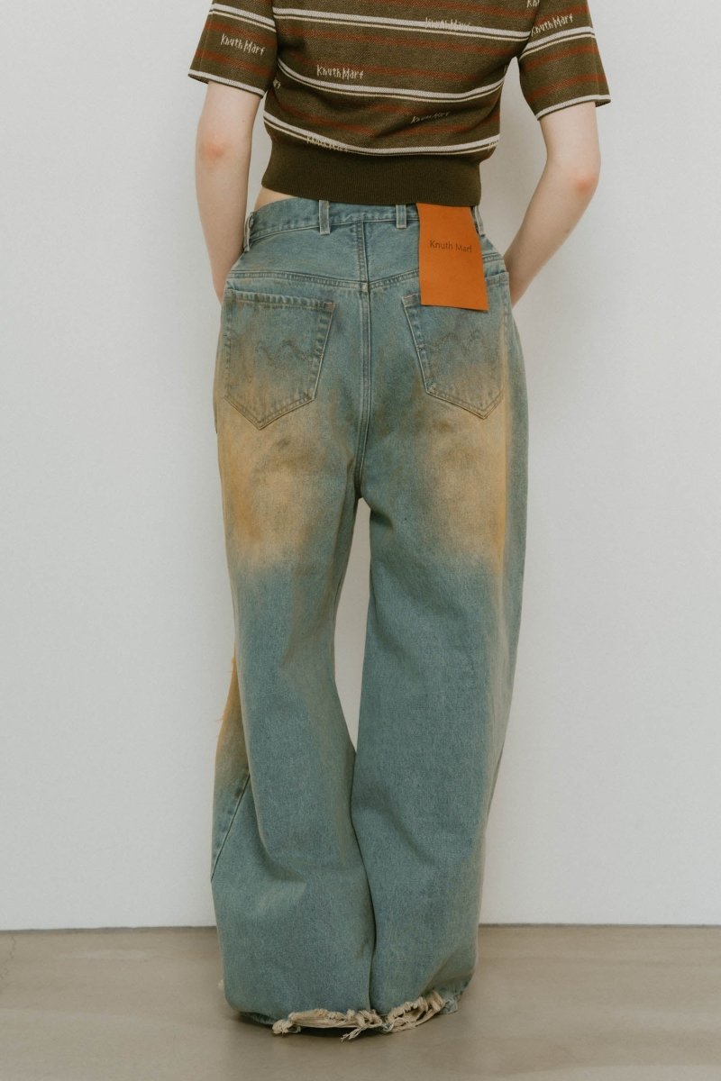 damage denim pants(unisex)