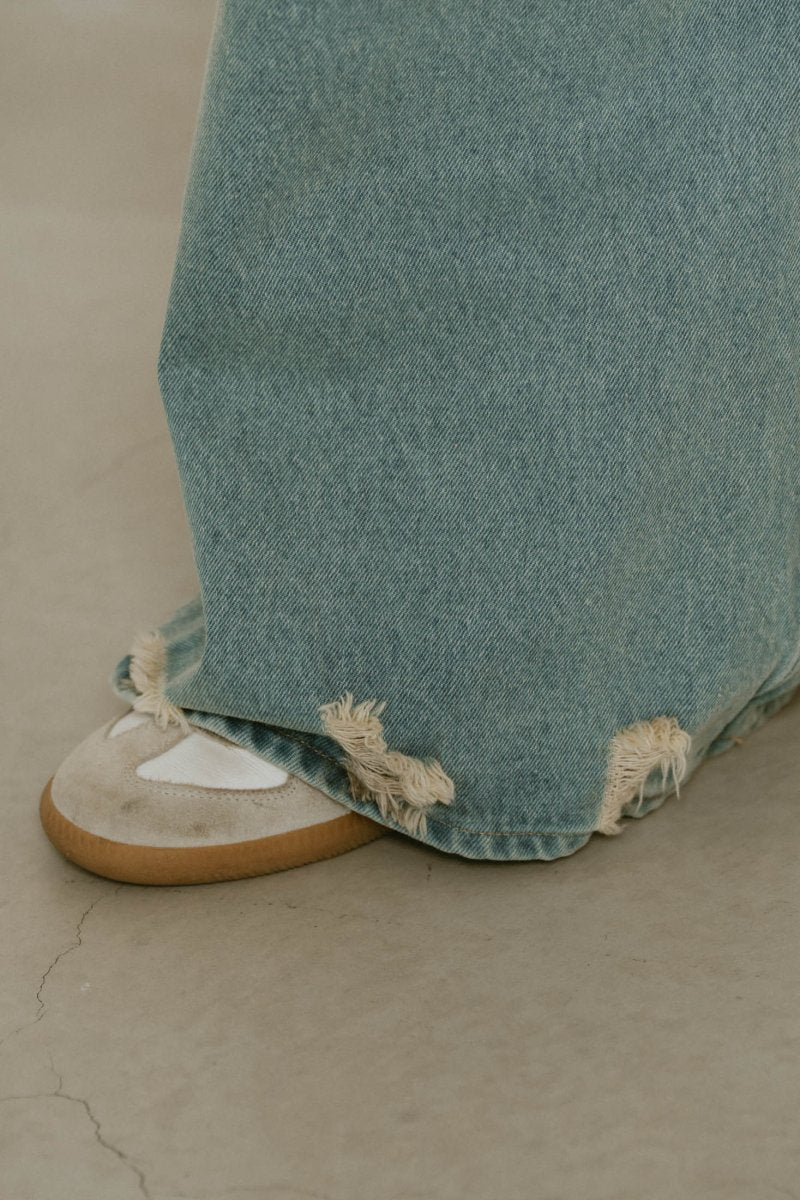 damage denim pants(unisex)