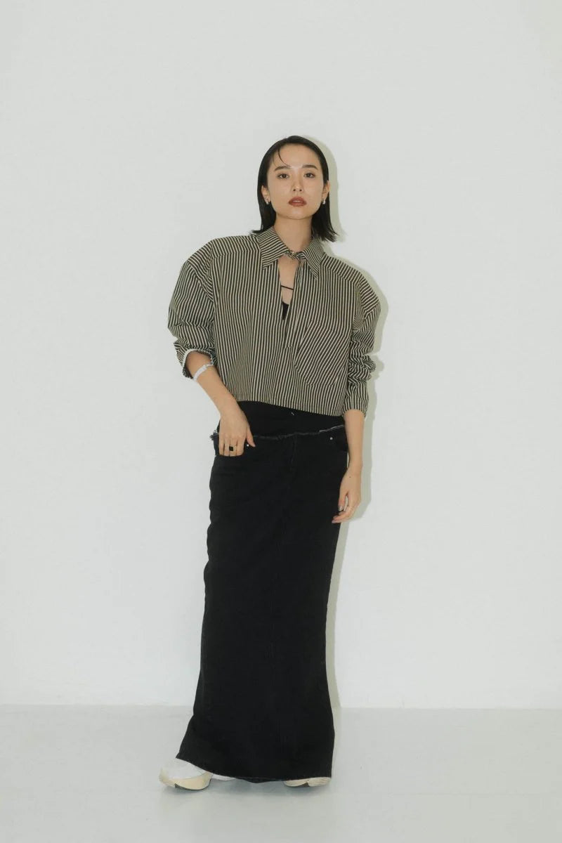 docking maxi denim skirt