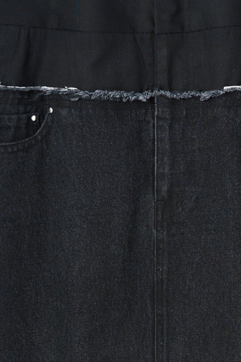 docking maxi denim skirt