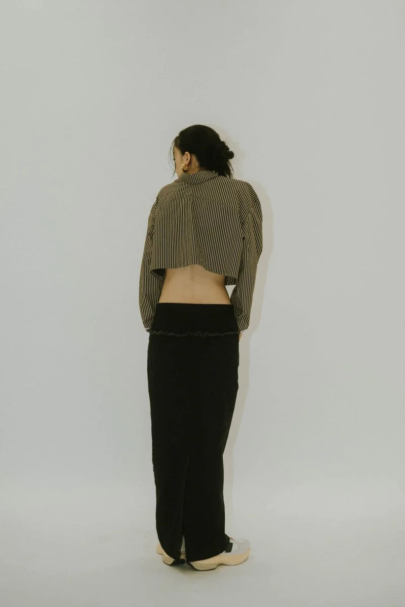 docking maxi denim skirt