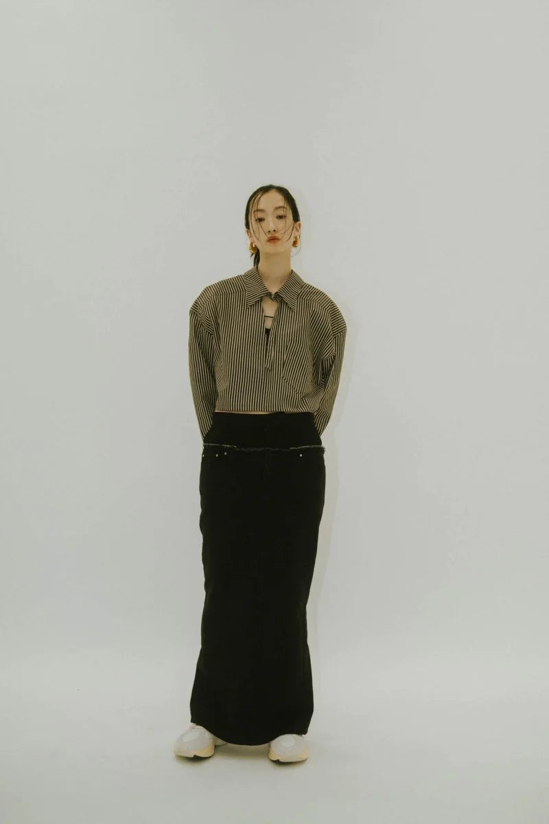 docking maxi denim skirt
