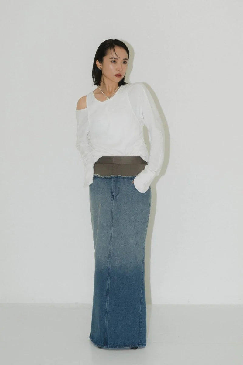 docking maxi denim skirt