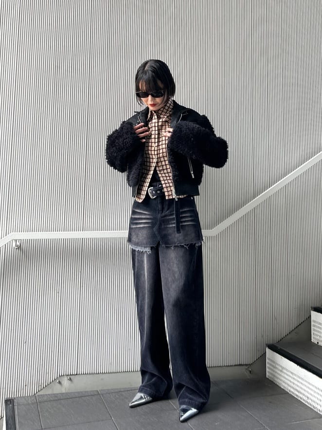 corduroy layered pants