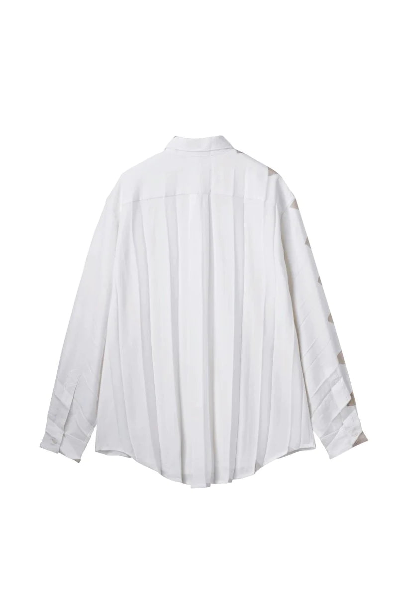 pleats unique print shirt