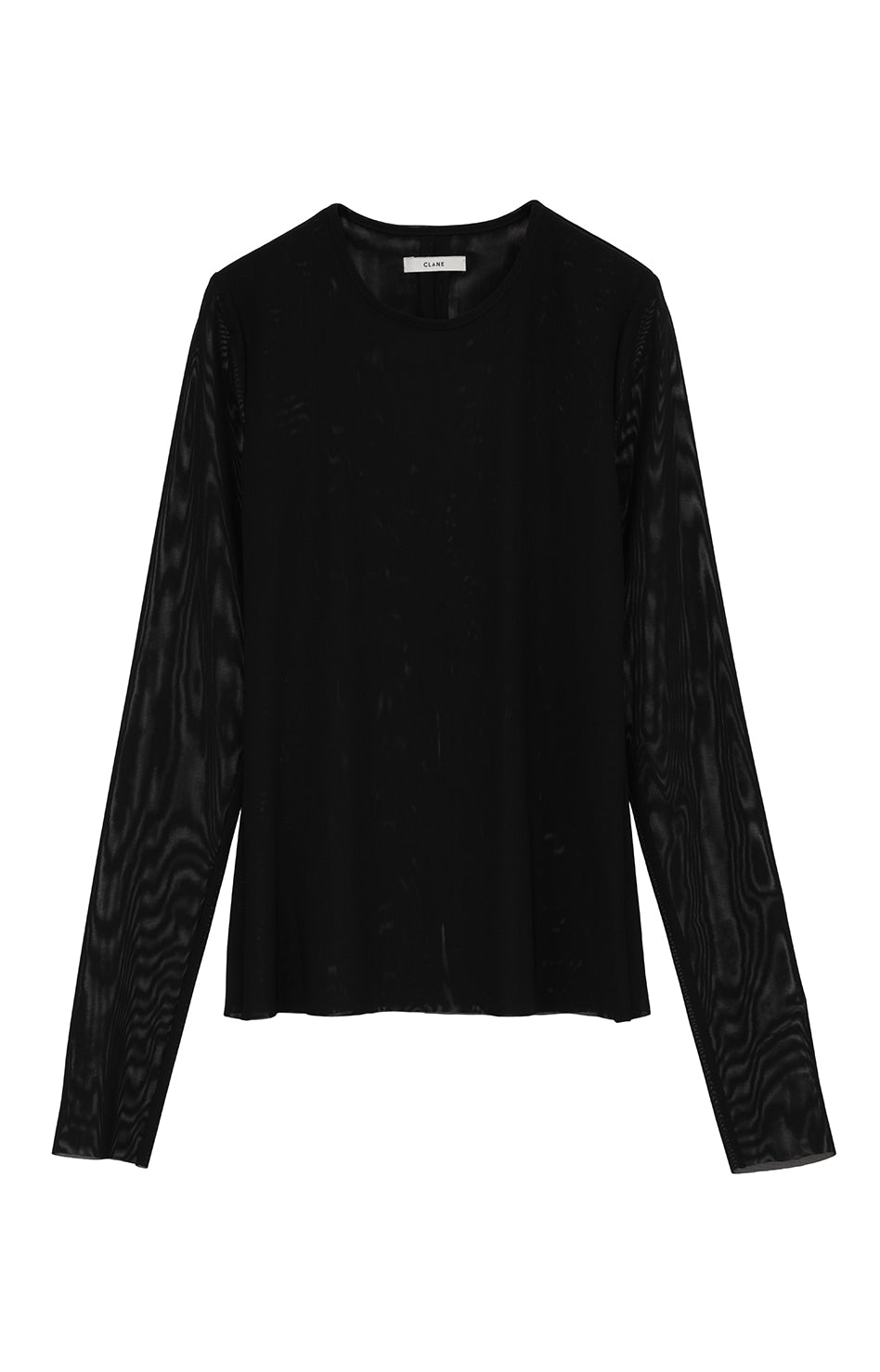 sheer mesh crew neck tops