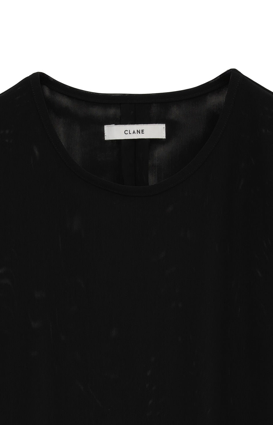 sheer mesh crew neck tops