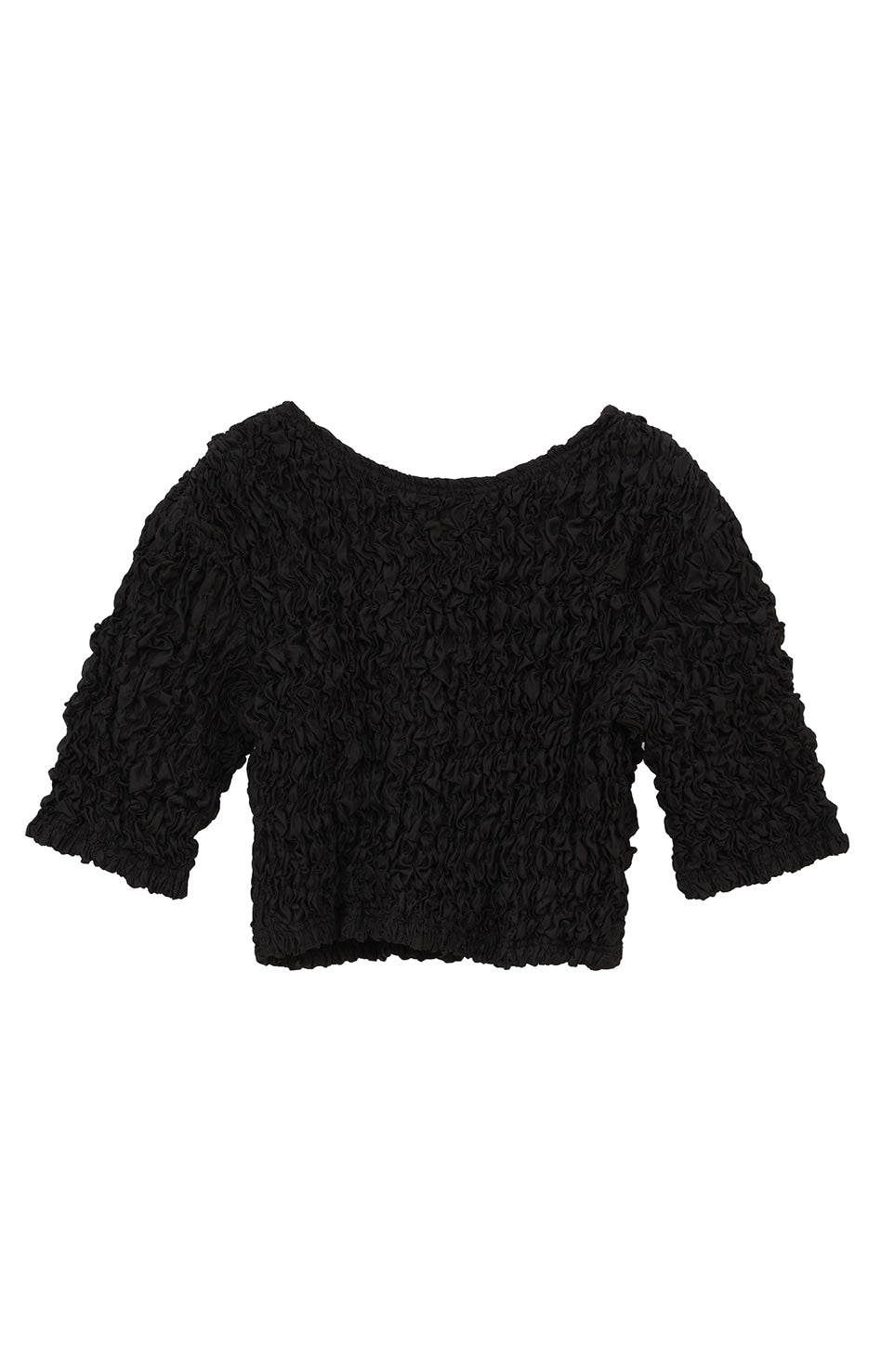 w face shirring cropped tops