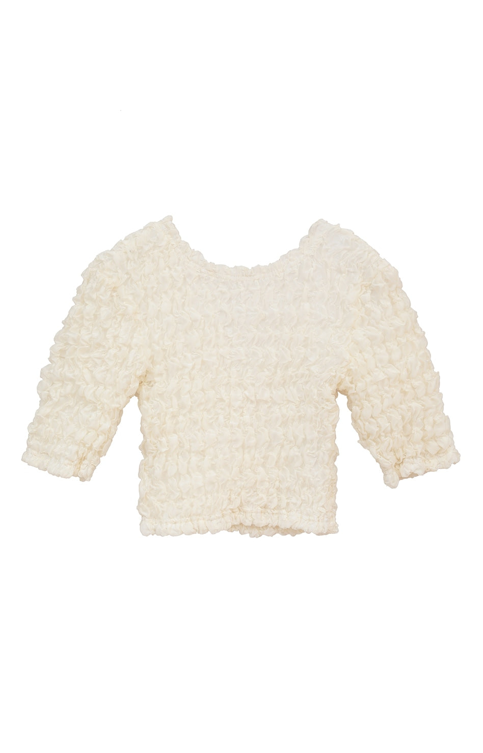 w face shirring cropped tops