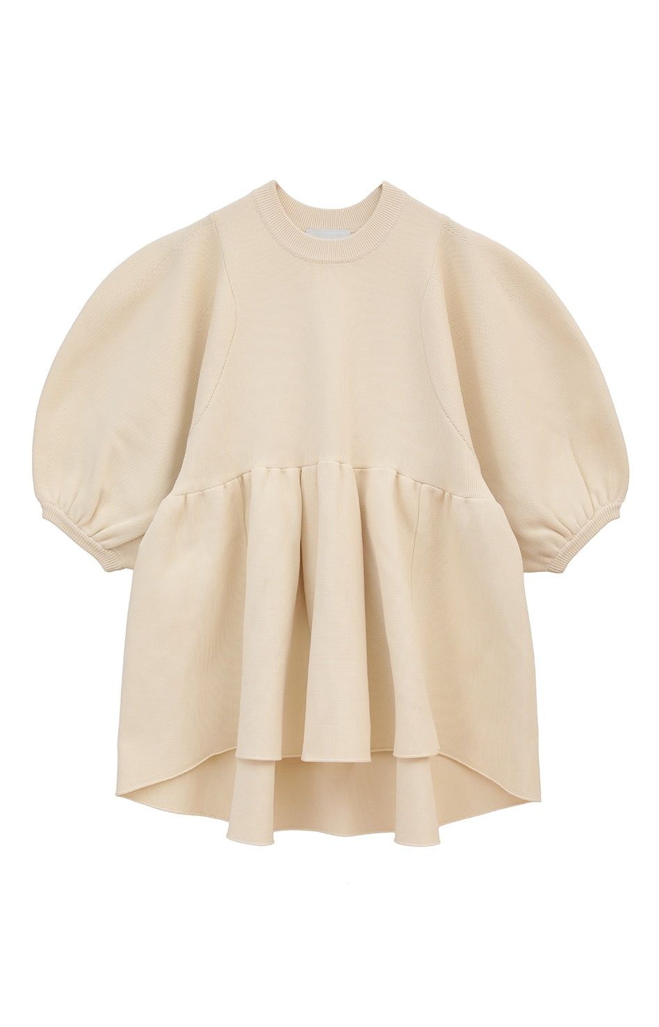 balloon sleeve gather knit tops