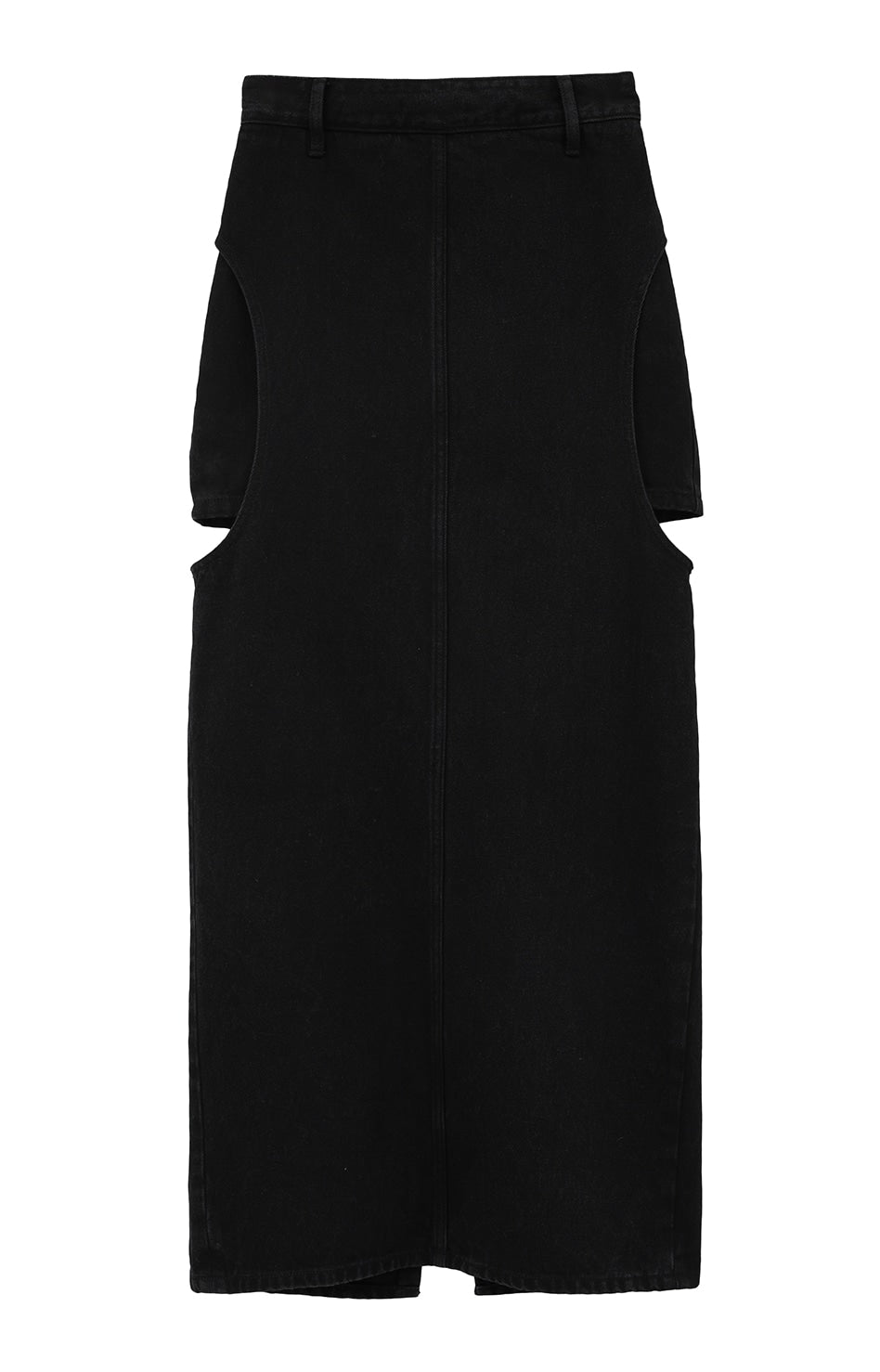 circle cut layered denim skirt