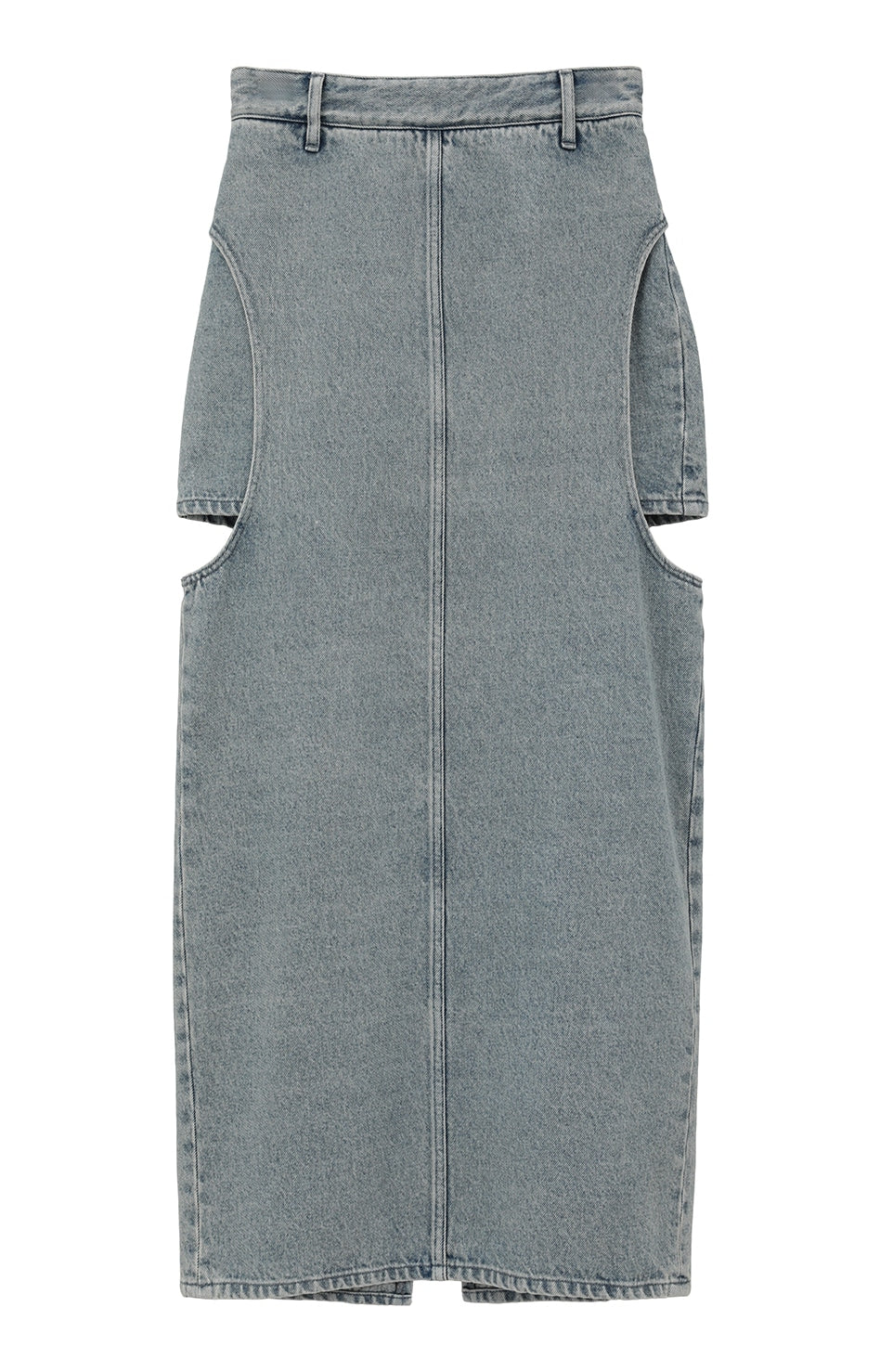 circle cut layered denim skirt
