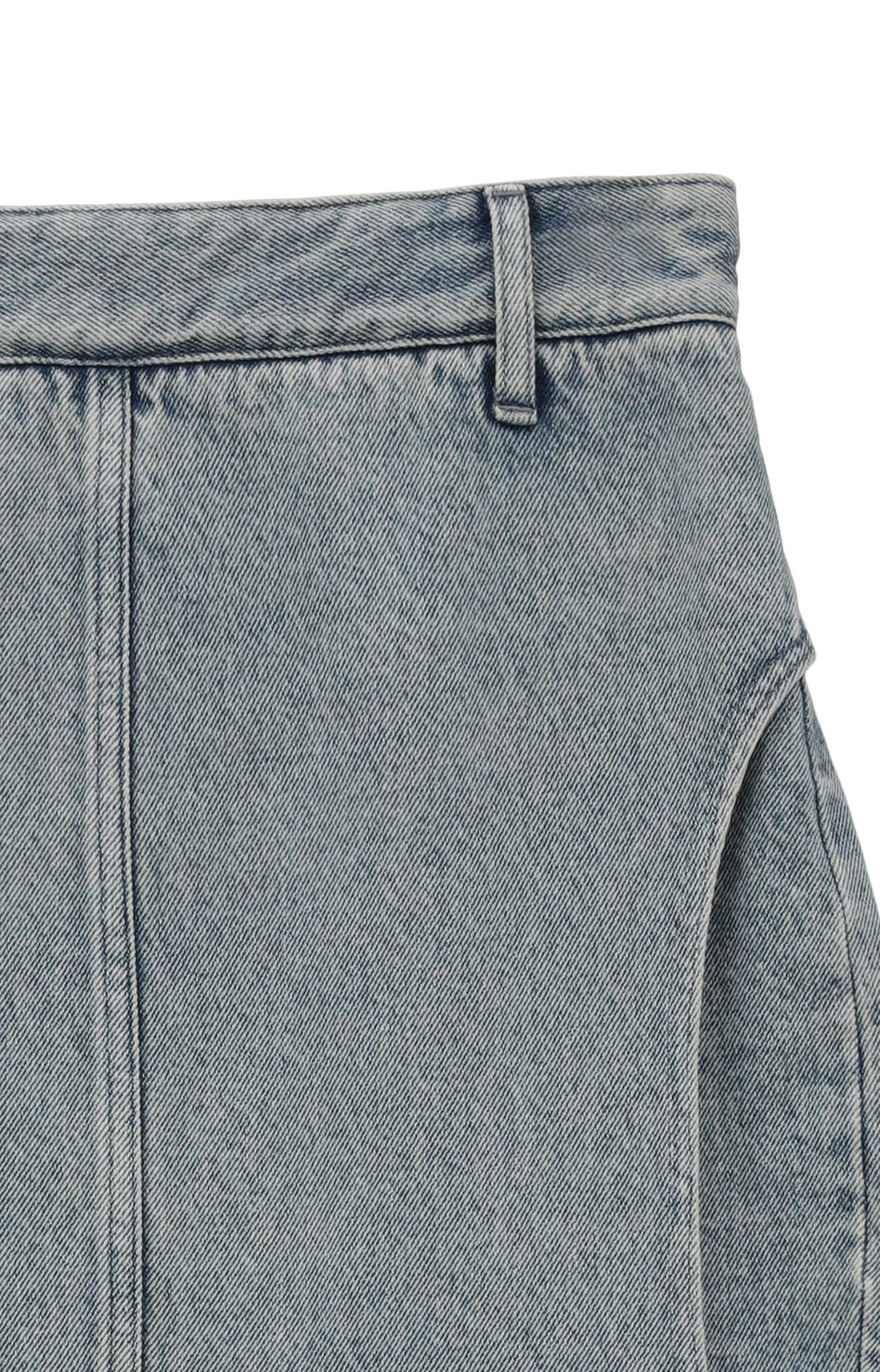 circle cut layered denim skirt