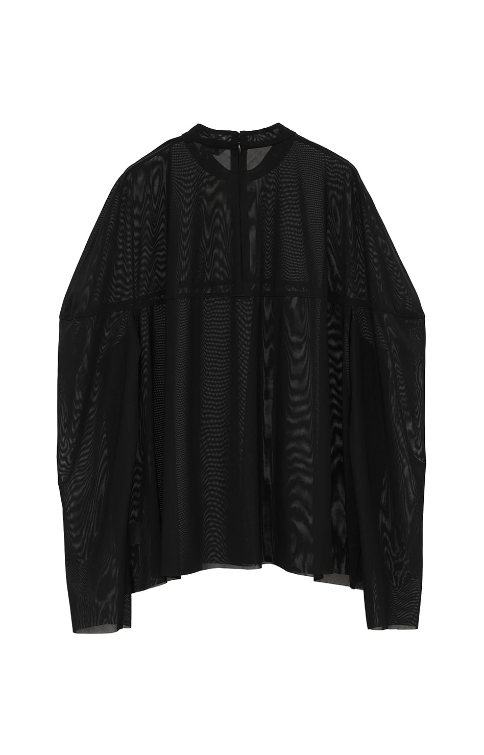 sheer mesh curve sleeve tops
