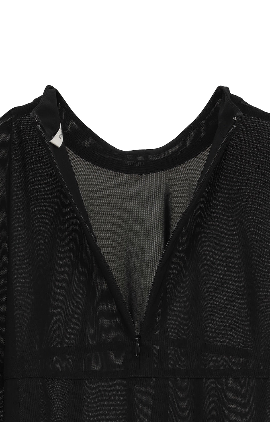 sheer mesh curve sleeve tops