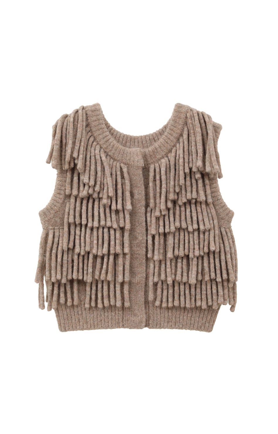 w face fringe knit vest