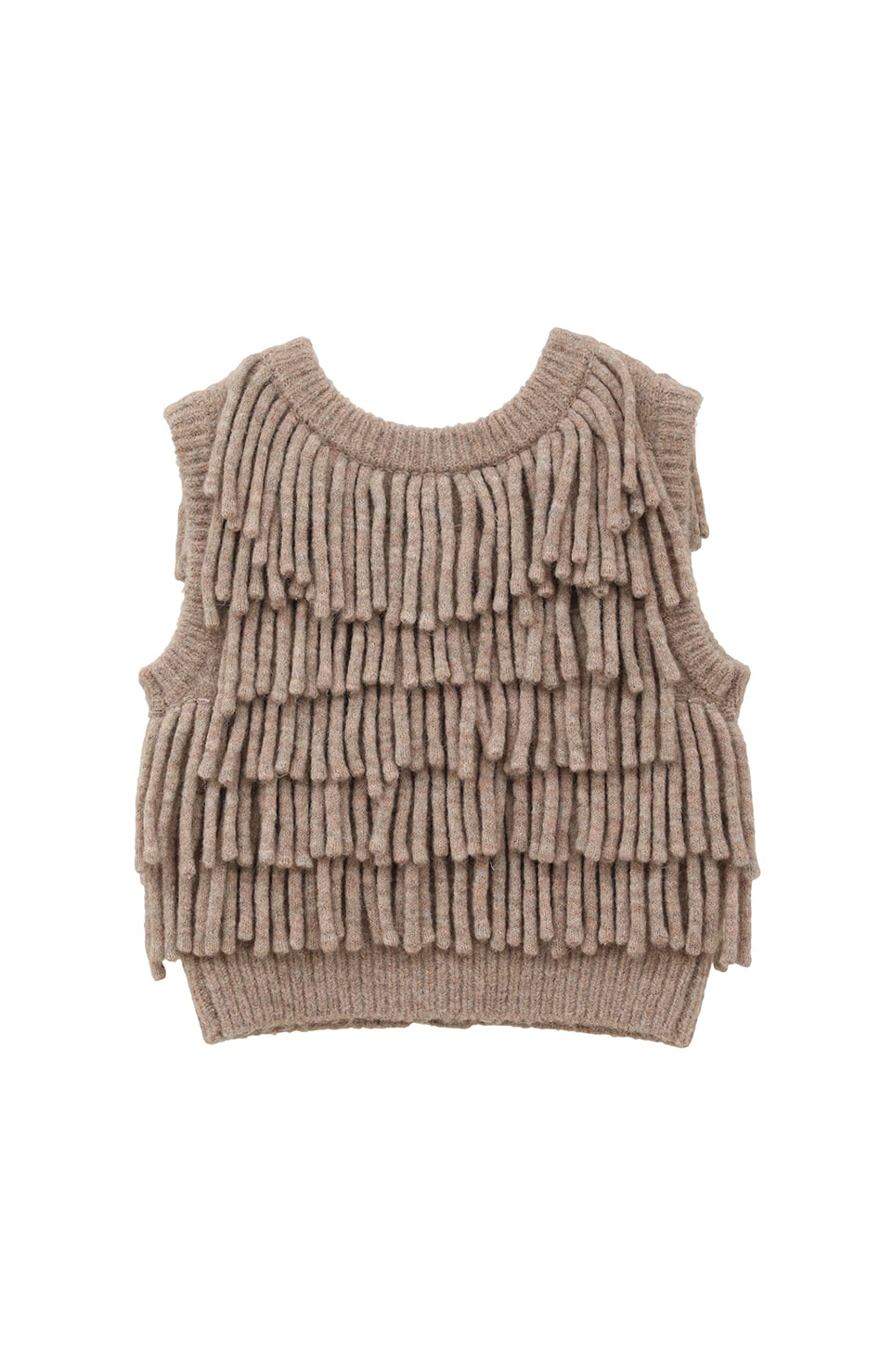 w face fringe knit vest