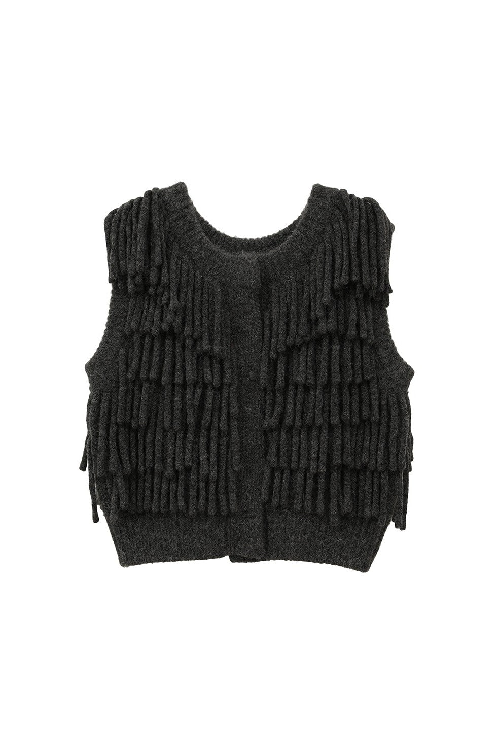 w face fringe knit vest