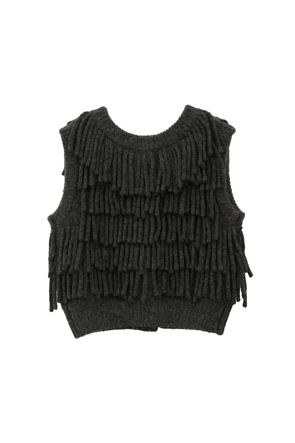 w face fringe knit vest