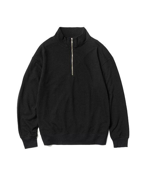 super light gauze urake half zip sweat shirt