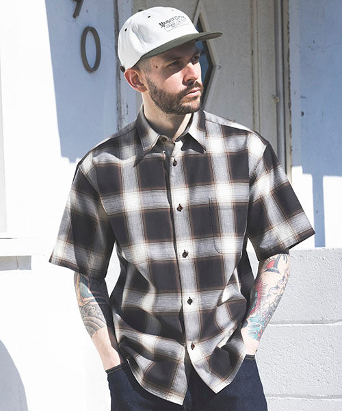 organic cotton ombre check regular collar ss shirt