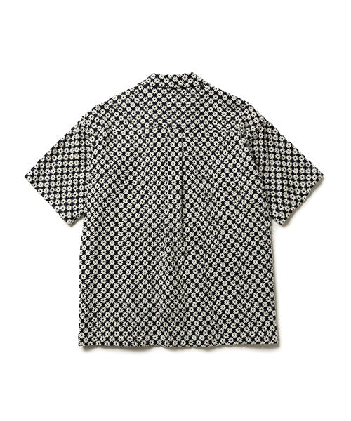 flower lace / open collar shirt