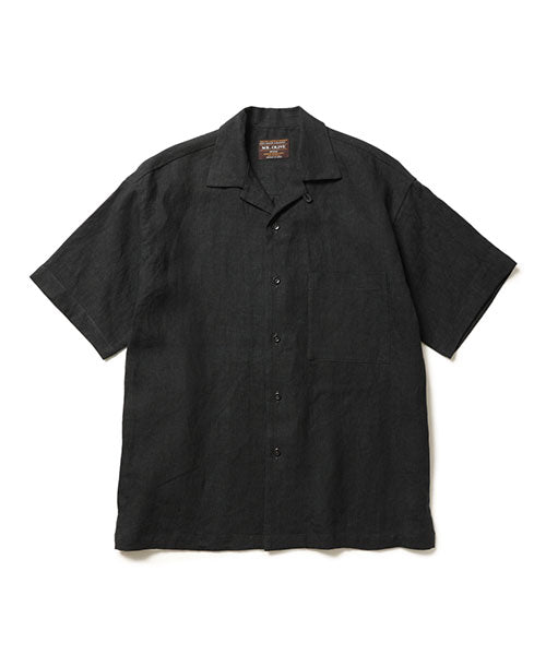 french linen washable / open collar shirt