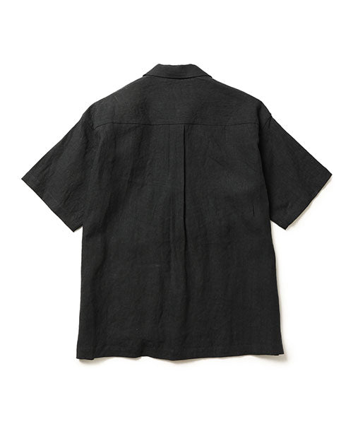 french linen washable / open collar shirt