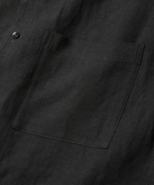 french linen washable / open collar shirt