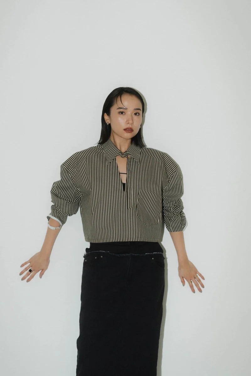 2way stripe volume shirt