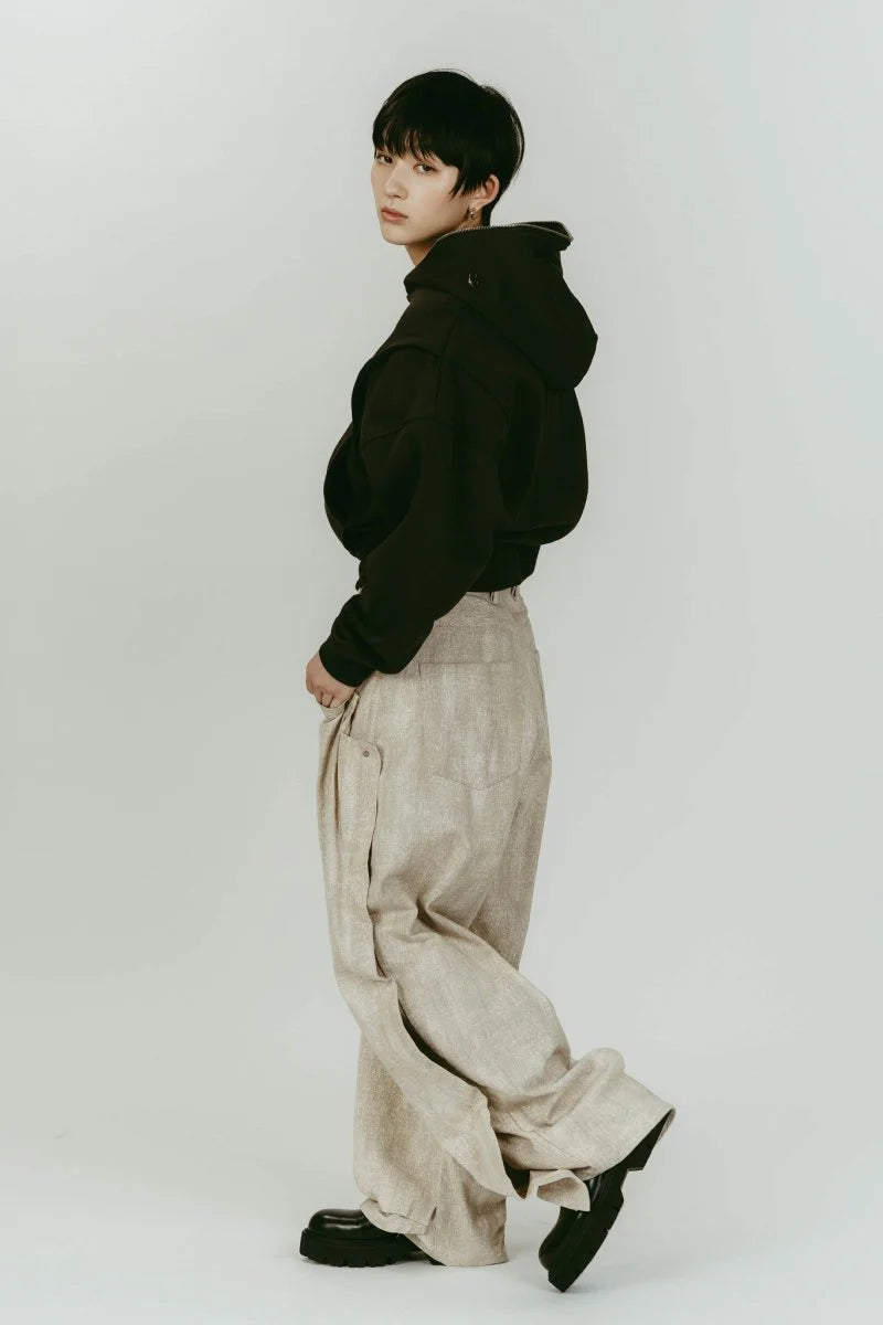 pierced hooded sweatshirt