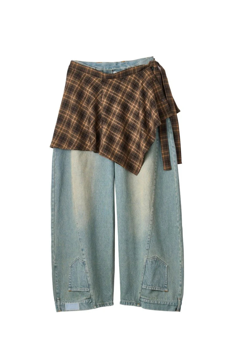 shirt wrap denim pants