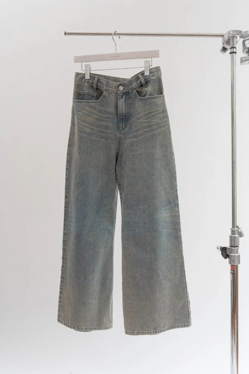 side line studs denim (unisex) saxbeige