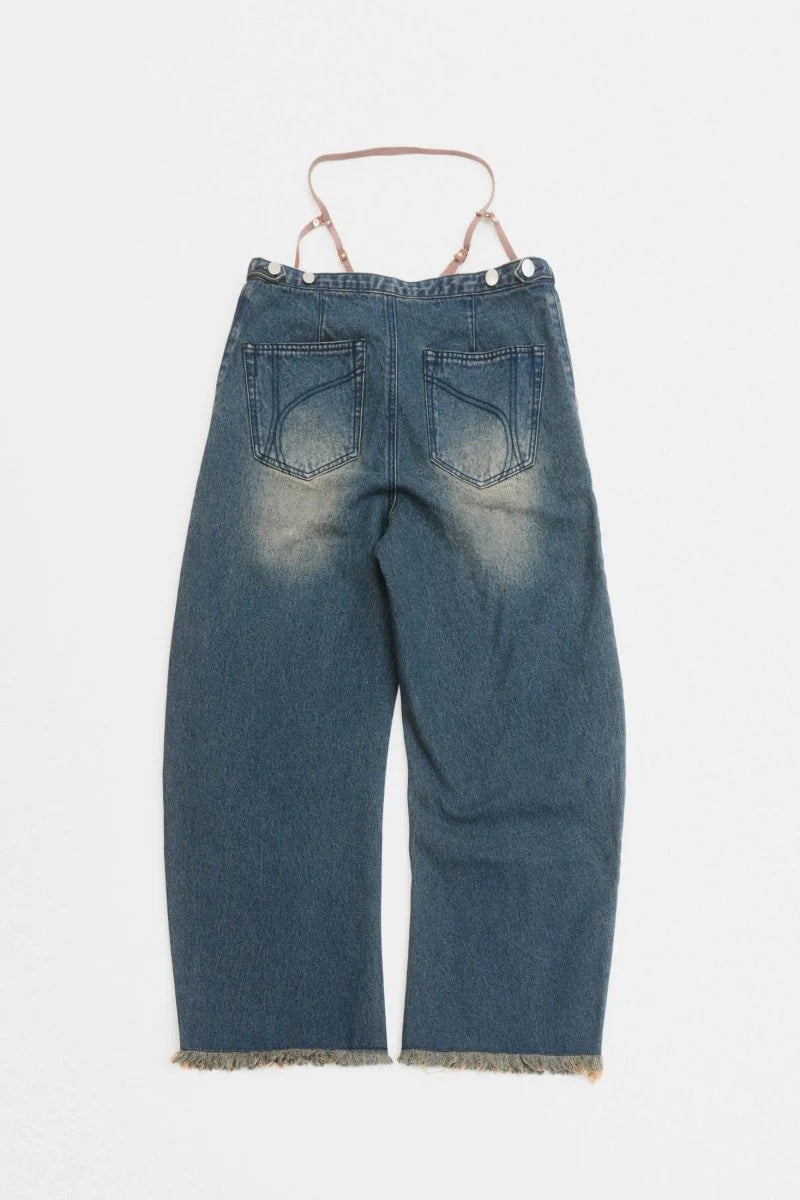spaghetti denim pants