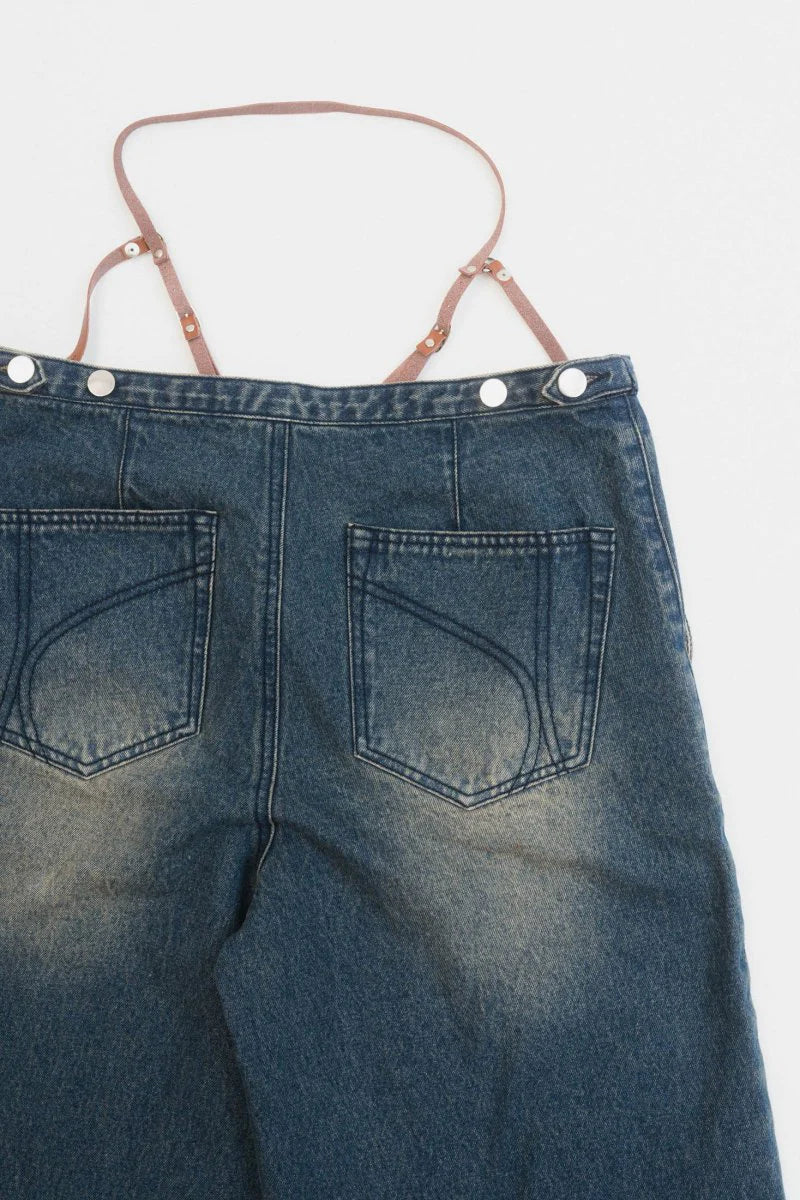 spaghetti denim pants