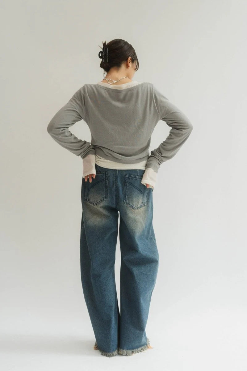 spaghetti denim pants