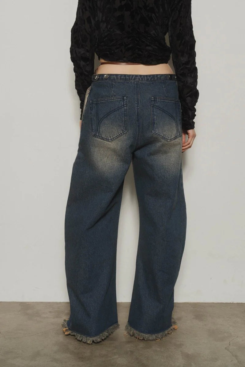 spaghetti denim pants