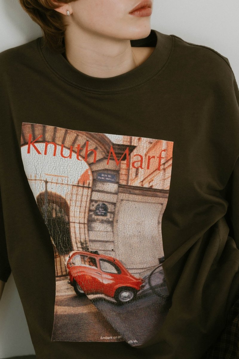 vintage print T shirt(unisex)
