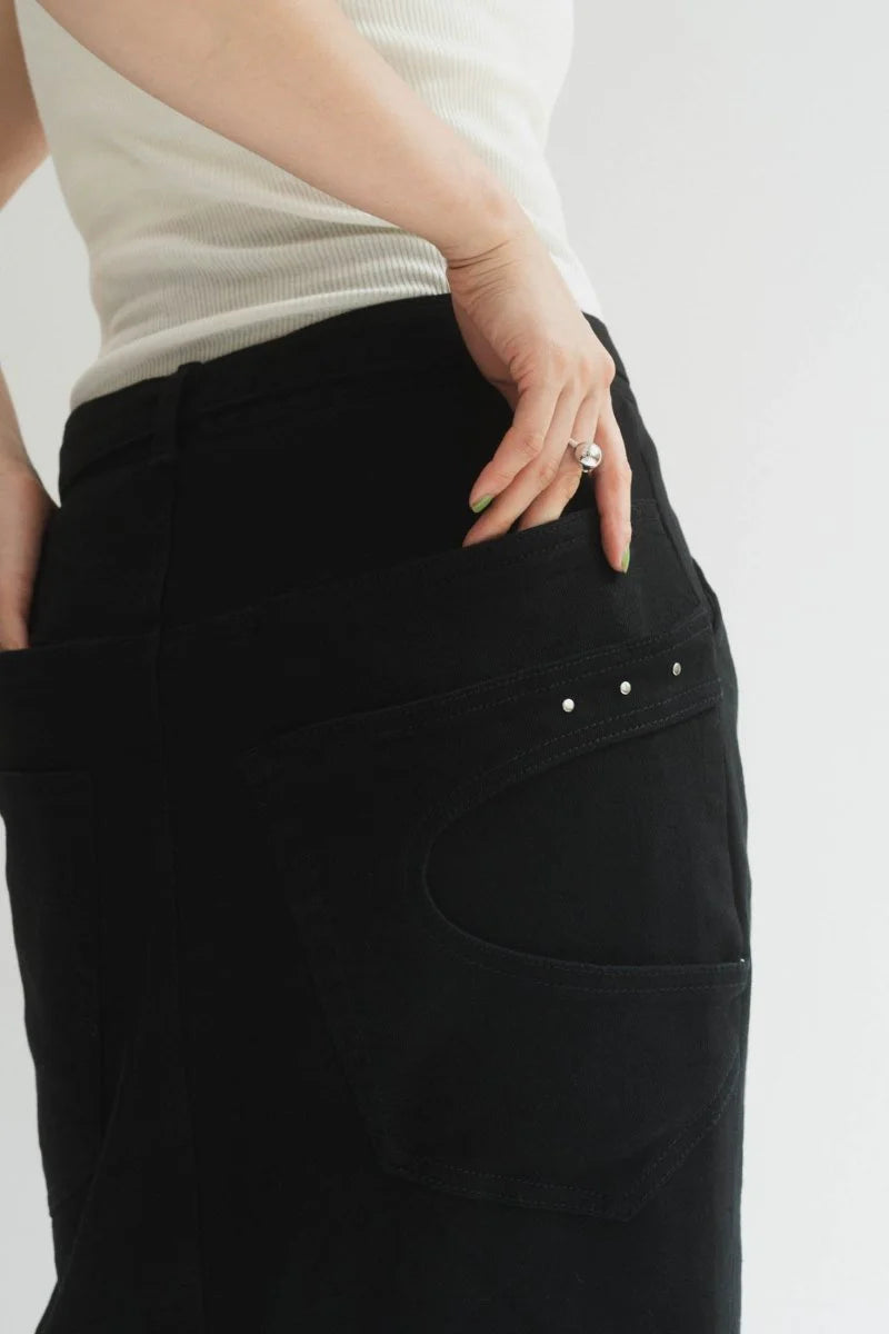 vintage studs long skirt