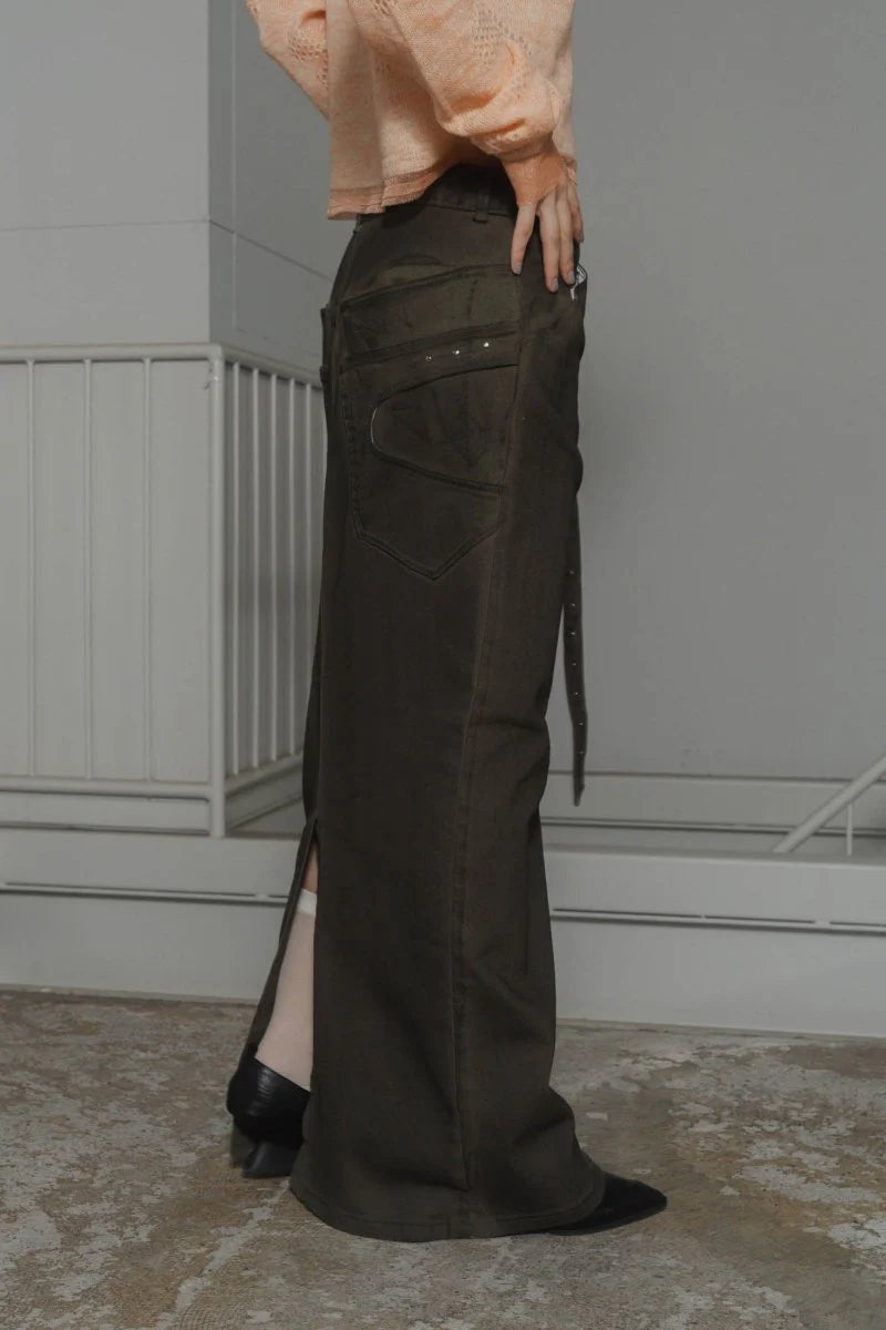 vintage studs long skirt