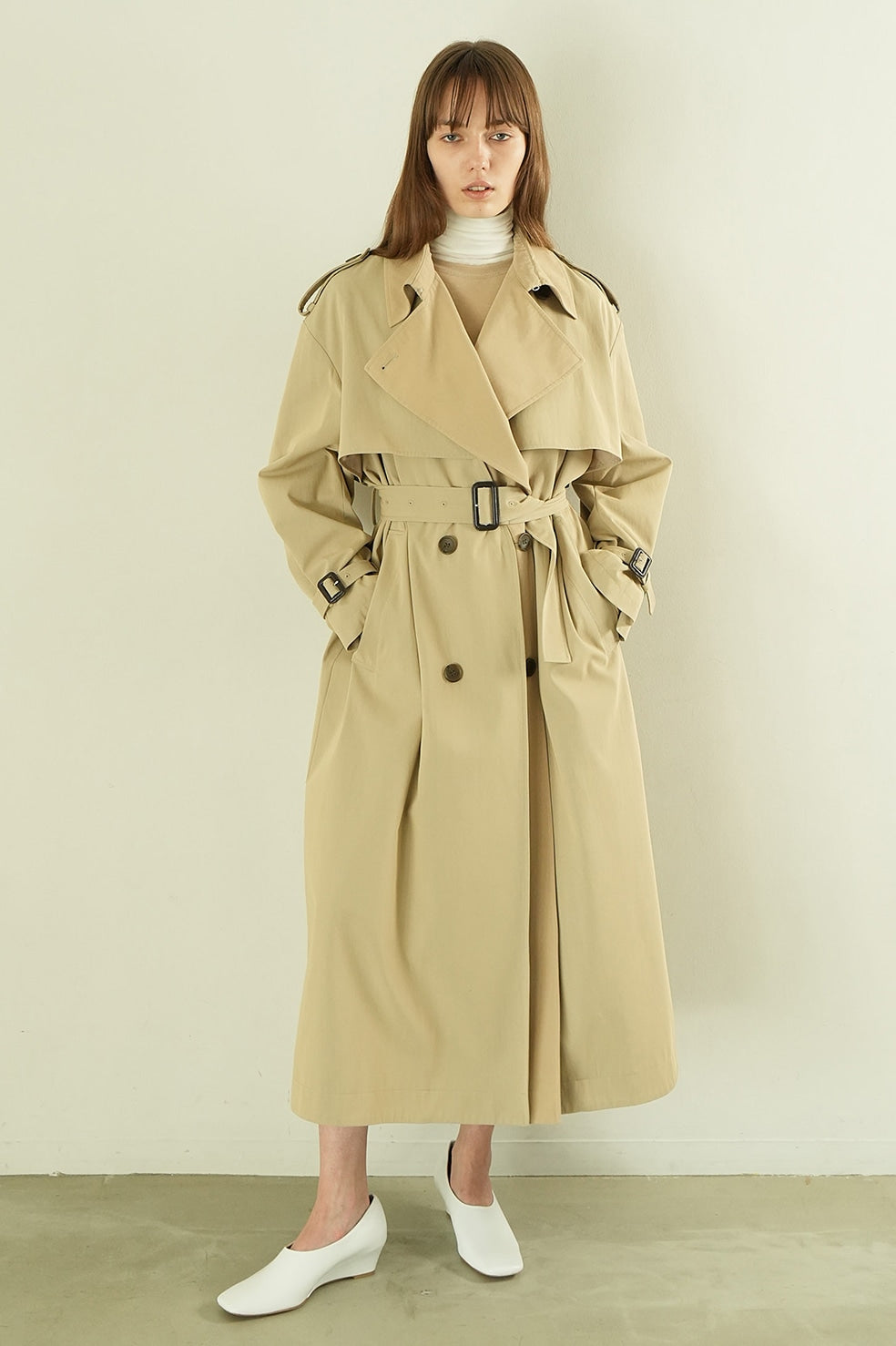 layer long trench coat