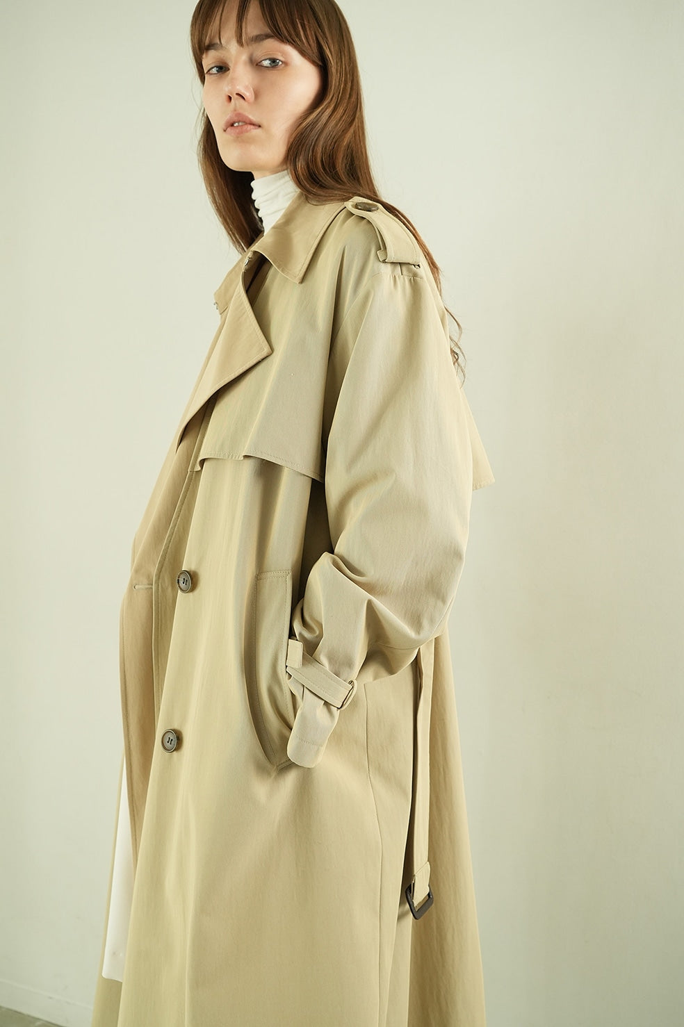 layer long trench coat