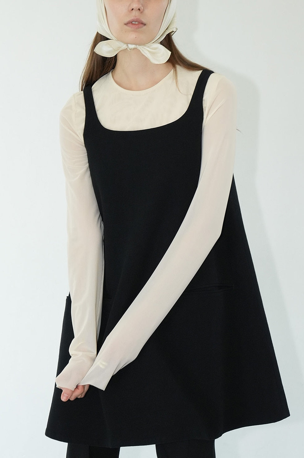 sheer mesh crew neck tops