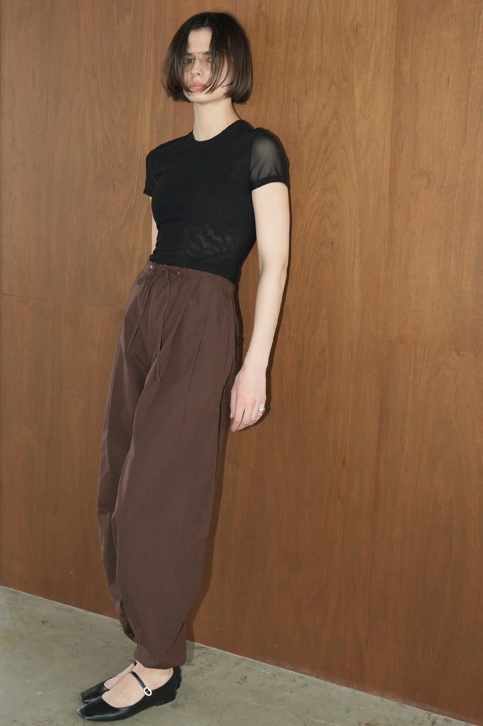 sheer mesh half sleeve tops