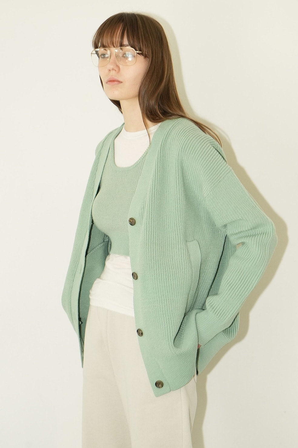 bustier set knit cardigan
