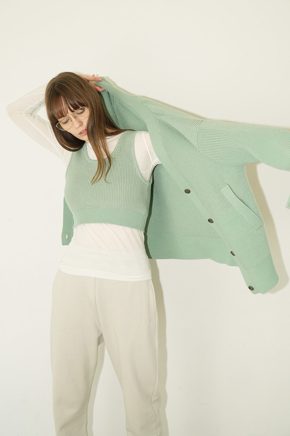 bustier set knit cardigan