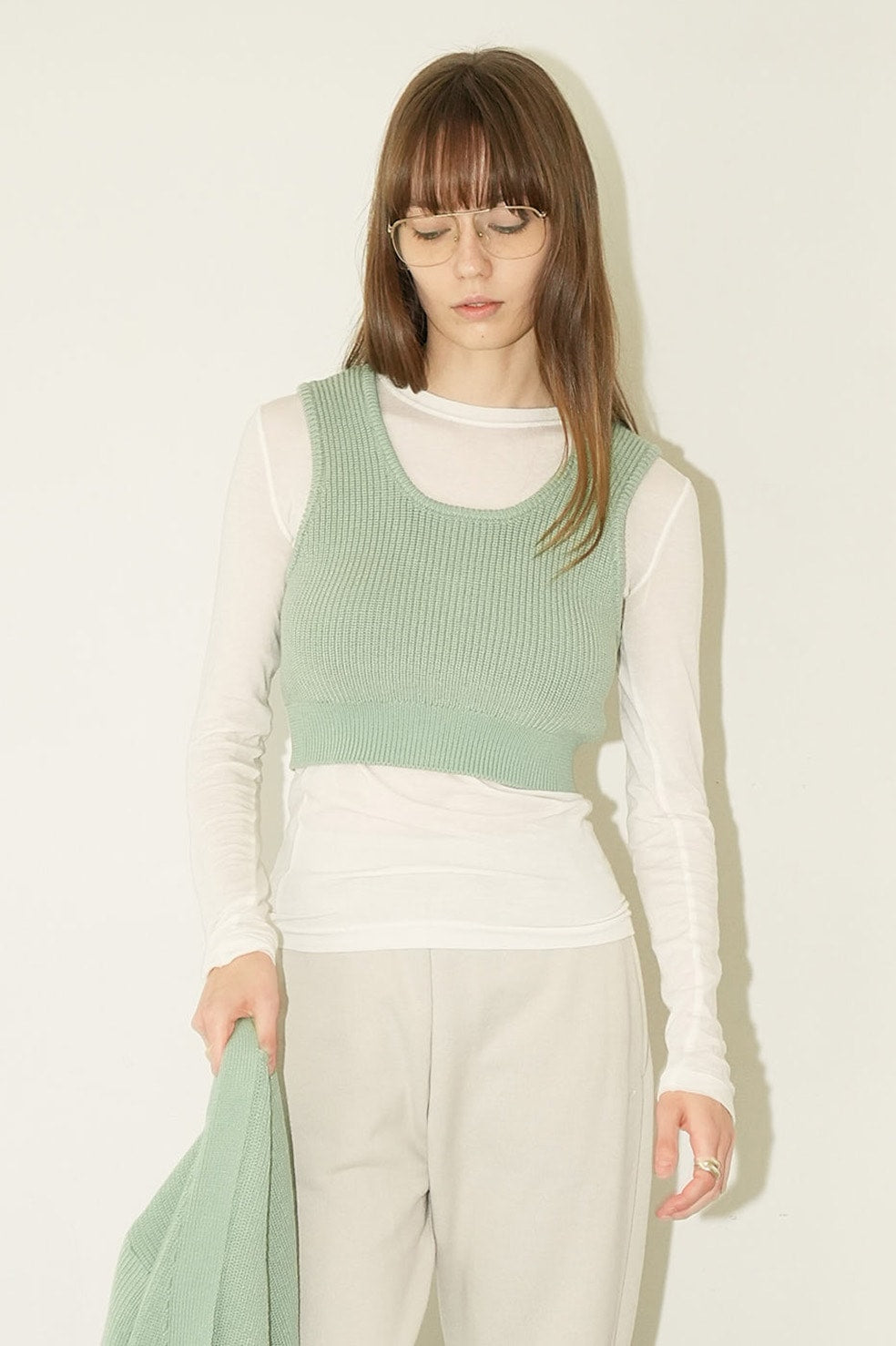 bustier set knit cardigan