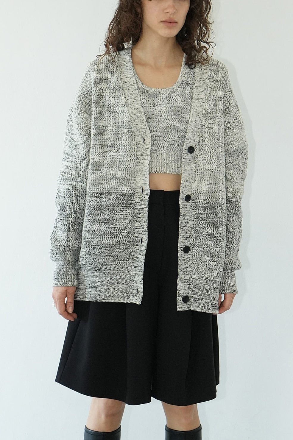 bustier set knit cardigan