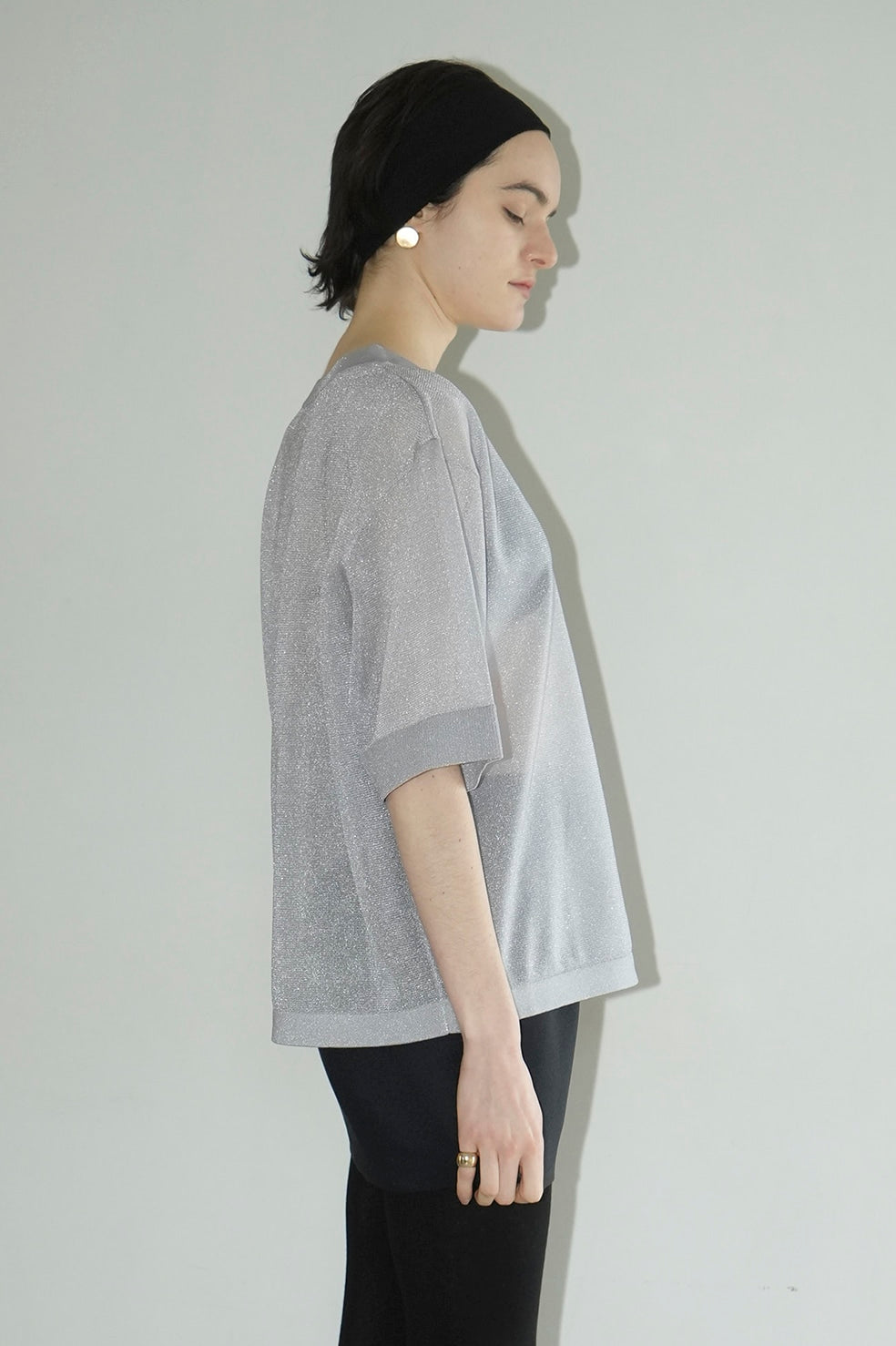 sheer v neck knit tops