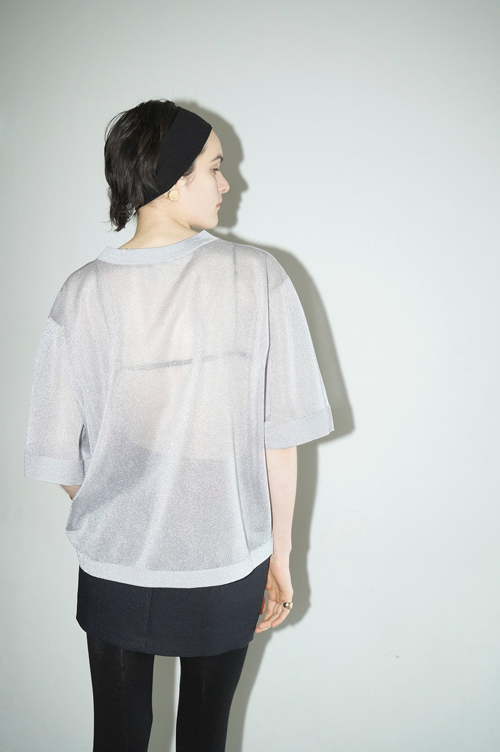 sheer v neck knit tops
